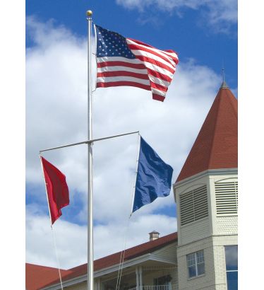 25' Heavy Nautical Single Mast Flagpole - Yardarm 